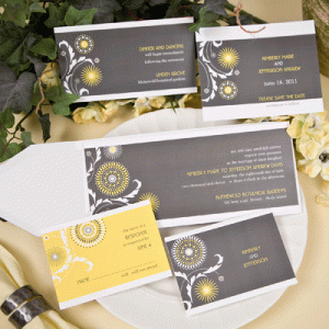 Modern Yellow Wedding Invitations